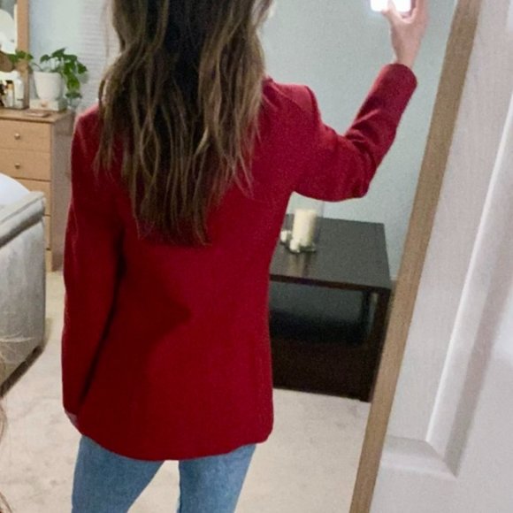 BANANA REPUBLIC Petite Red Italian Wool Coat - Picture 13 of 13